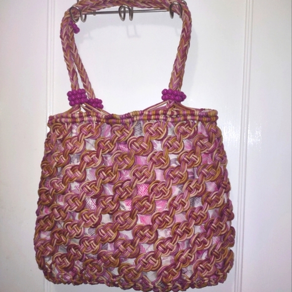 Macrame Handbag Straw Market Souvenir - Picture 1 of 12